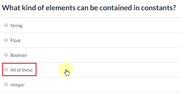 What kind of elements can be contained in constants?
